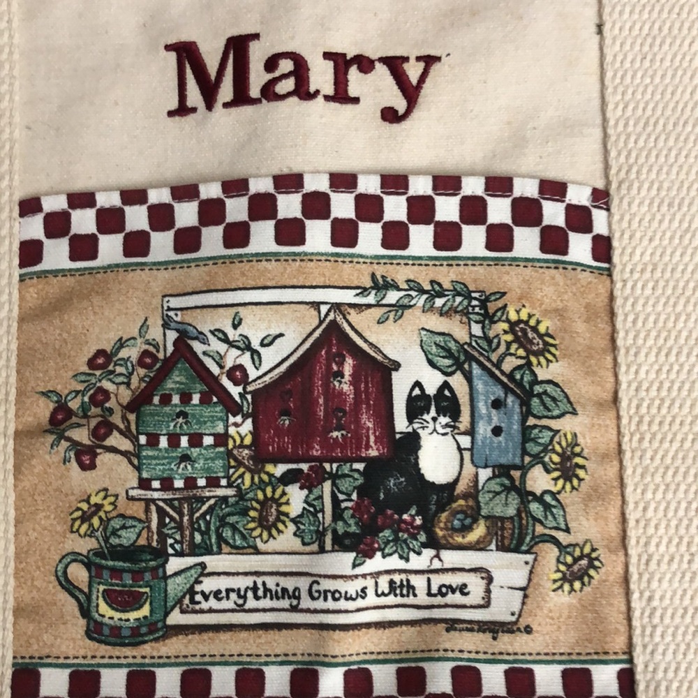 Vintage “MARY” Everything Grows With Love” Tote Bag